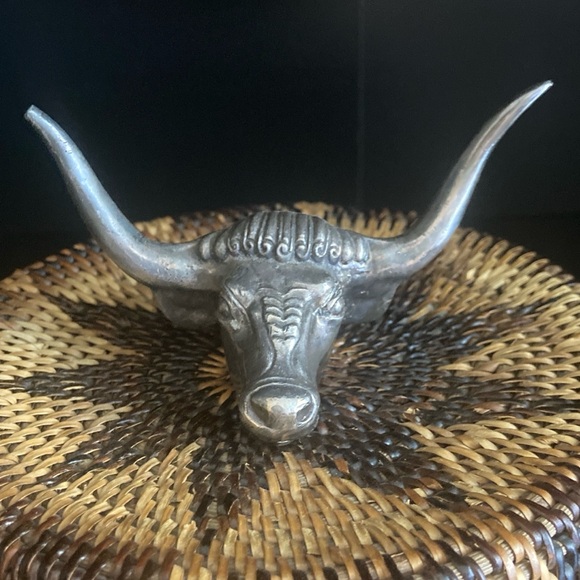Louis Lejeune white metal bulls-head paperweight - Picture 1 of 4